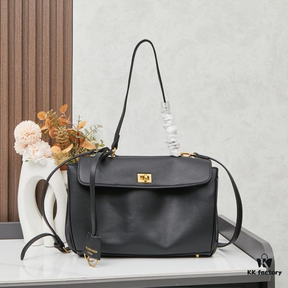 Small Rodeo Bag in Smooth Black Calfskin with Box | BALENCIAGA Paris