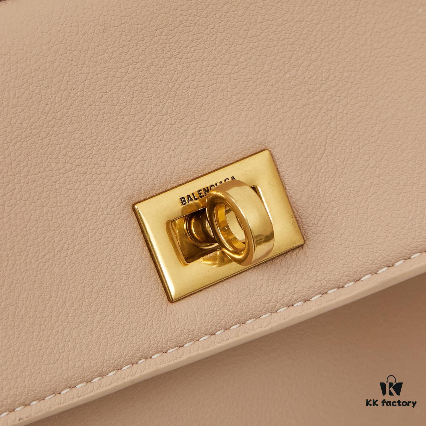 BALENCIAGA Paris Fashion! Rodeo Series! Small Smooth Leather Handbag Crossbody Bag with Box