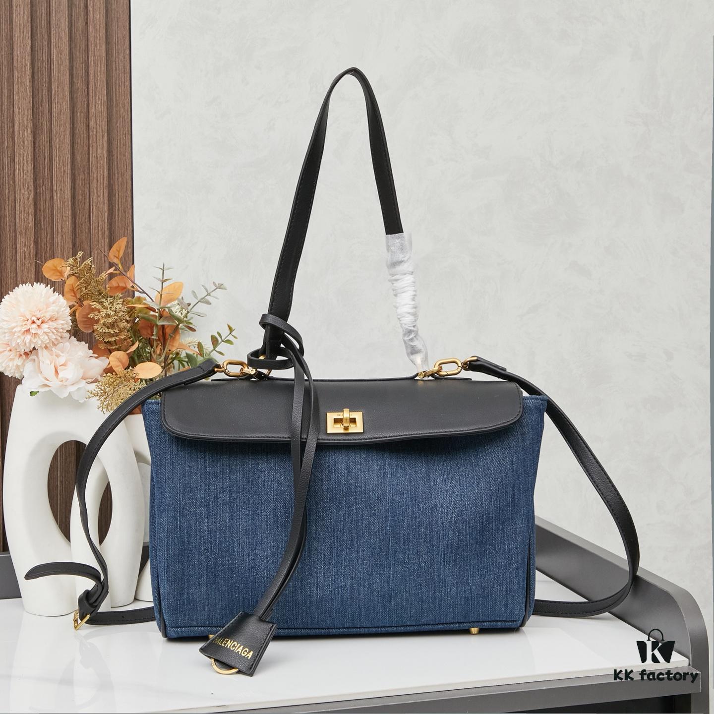 Small Fabric and Leather Crossbody Bag BALENCIAGA Paris! ROdeo Series Latest Style Handbag Shoulder Bag