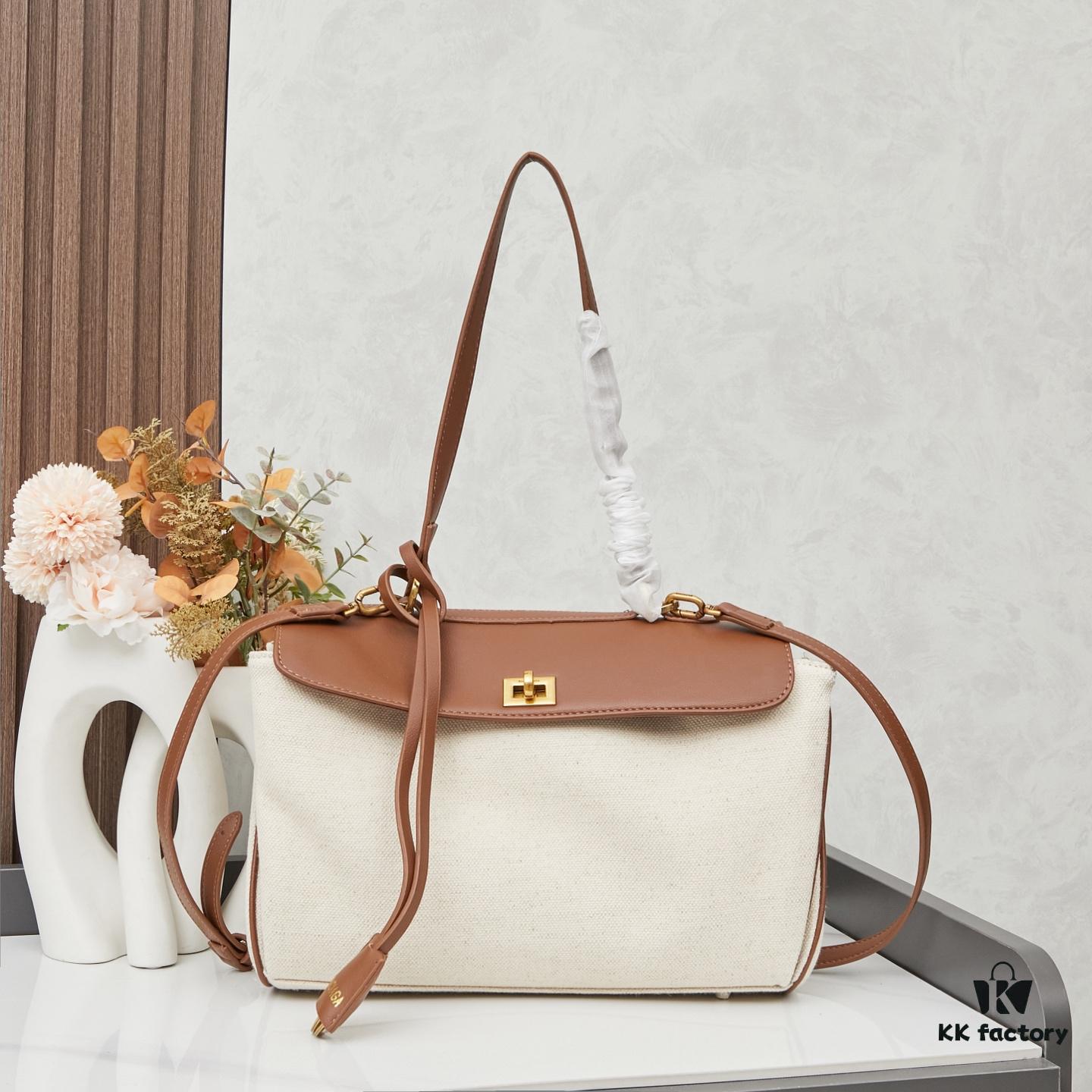 Small Fabric and Leather BALENCIAGA Paris Fashion! RODEO Series Handbag Crossbody Bag