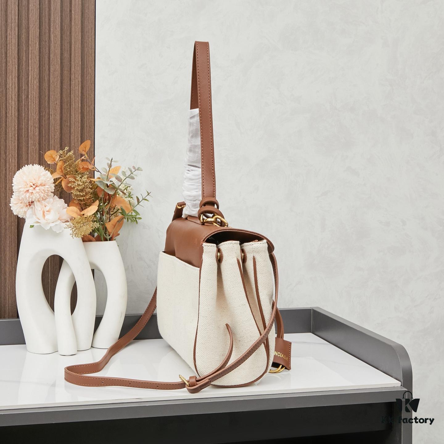 Small Fabric and Leather BALENCIAGA Paris Fashion! RODEO Series Handbag Crossbody Bag