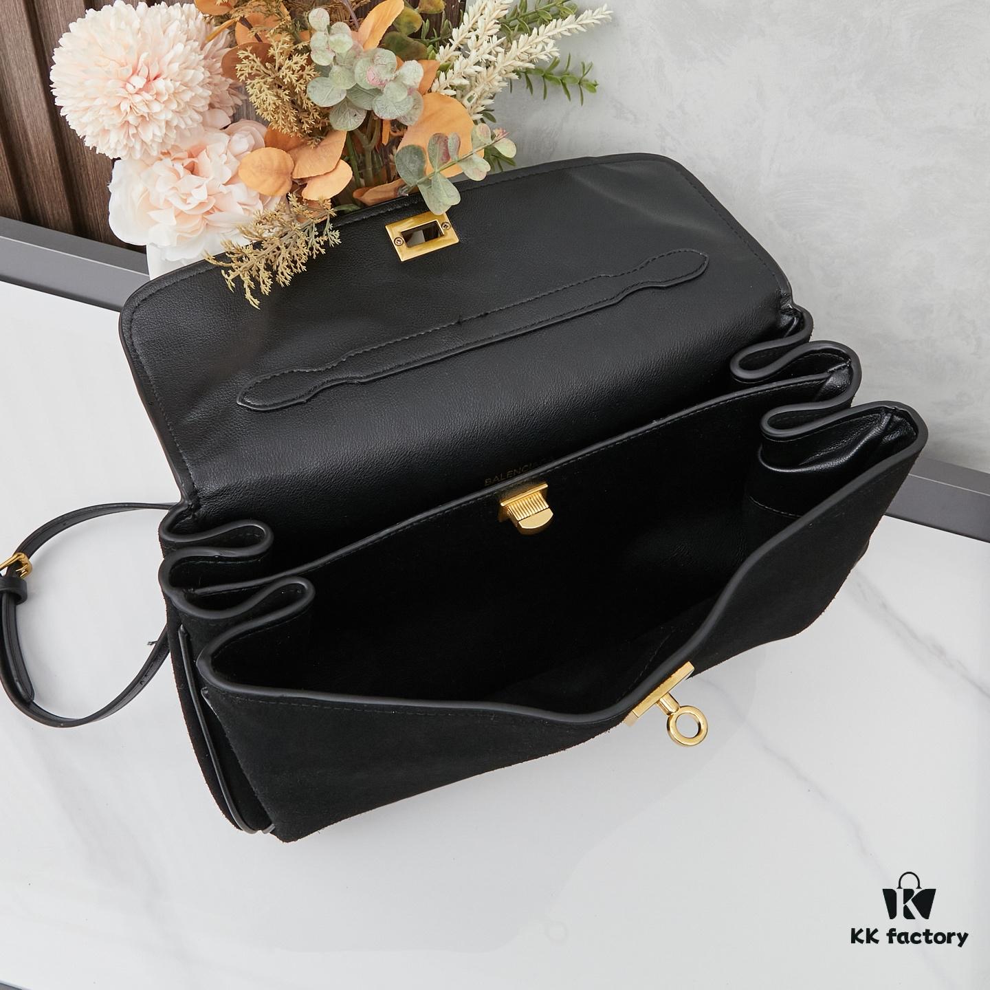 Small Matte Black BALENCIAGA Paris Fashion! RODEO Series Handbag Crossbody Bag Latest Version!