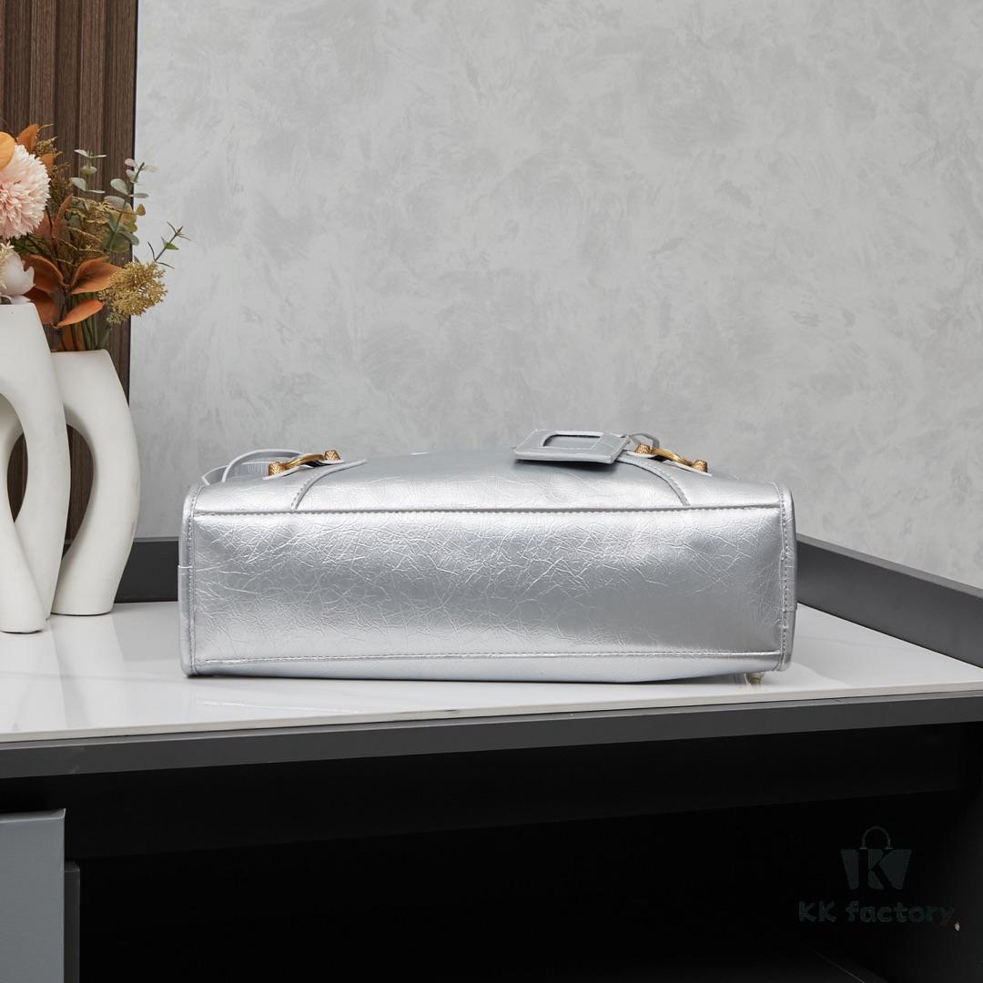 Balenciaga Biker Bag in Medium Size with Gold Buckle, Includes Box - Gaint City Collection