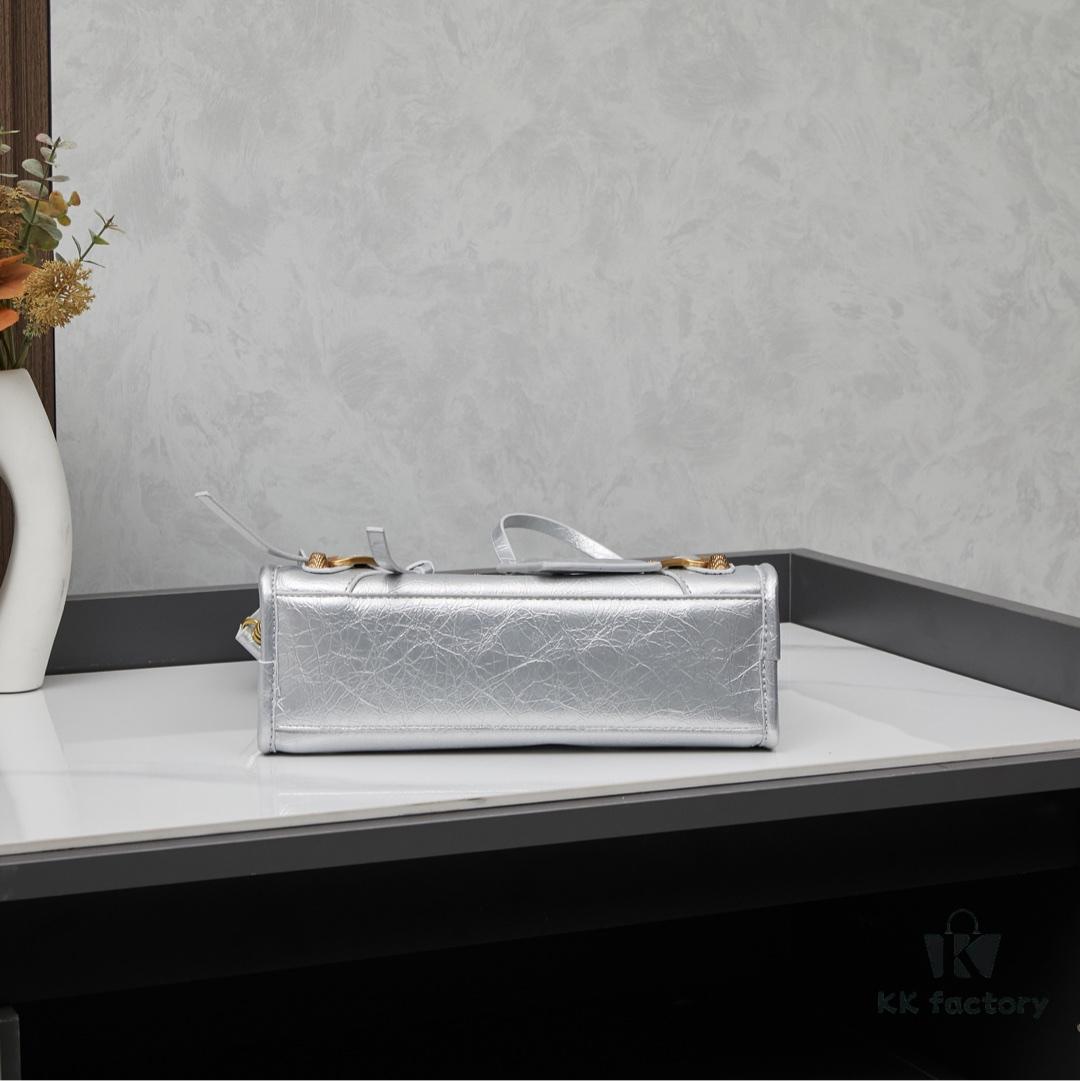 Small-sized Balenciaga Motorcycle Bag with Gold Buckle and Box