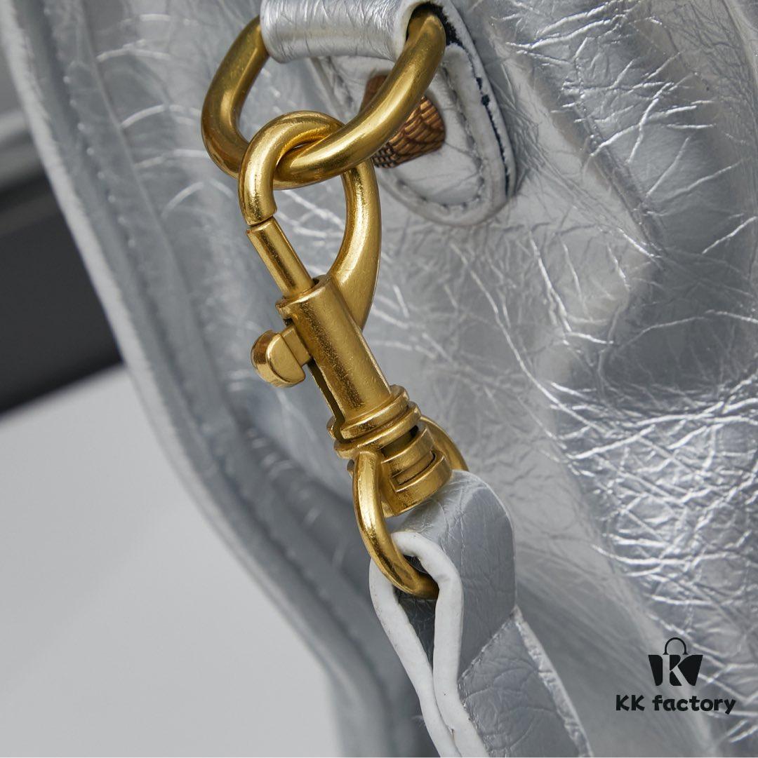 Large Golden Buckle BALENCIAGA Motorbike Bag with Box