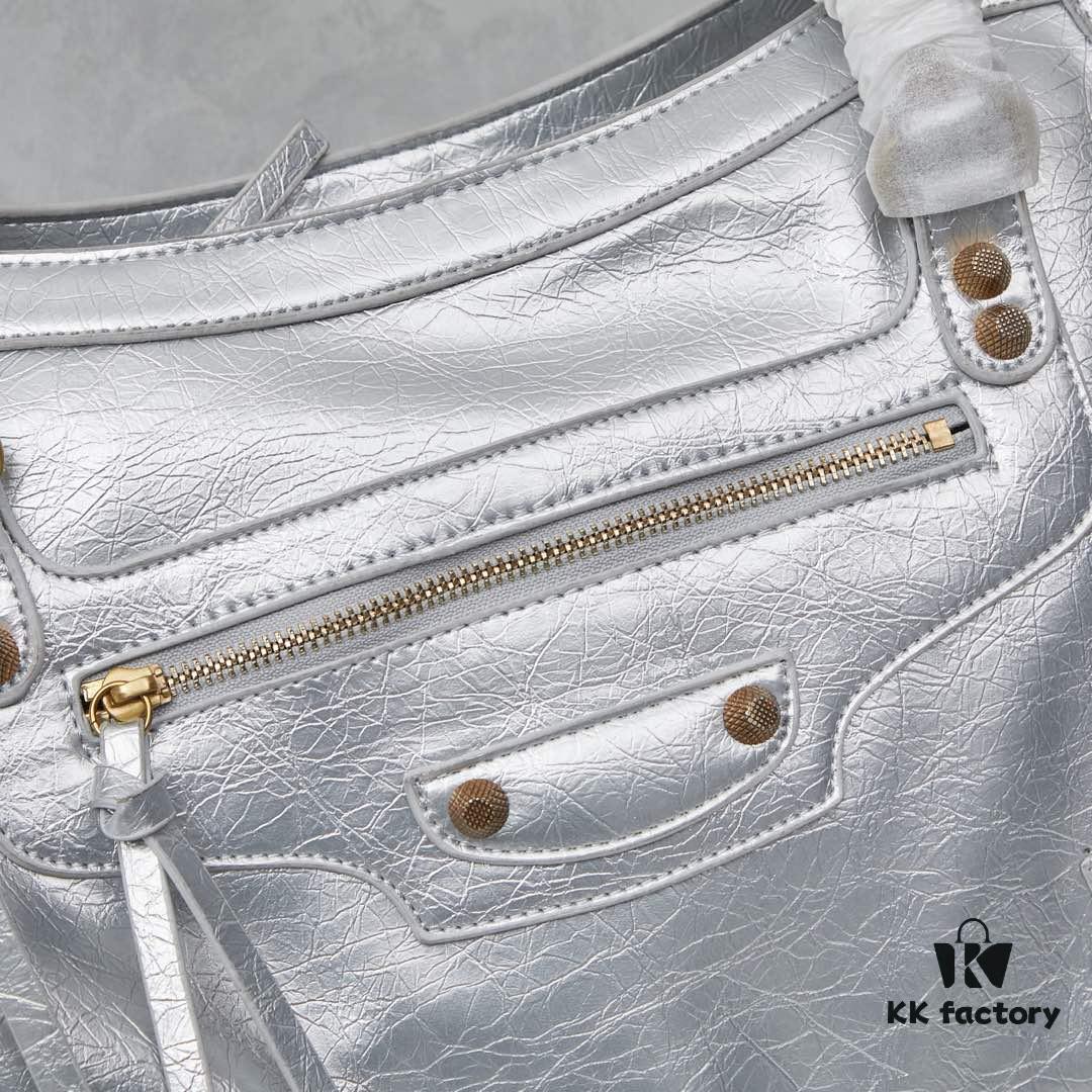 Large Golden Buckle BALENCIAGA Motorbike Bag with Box