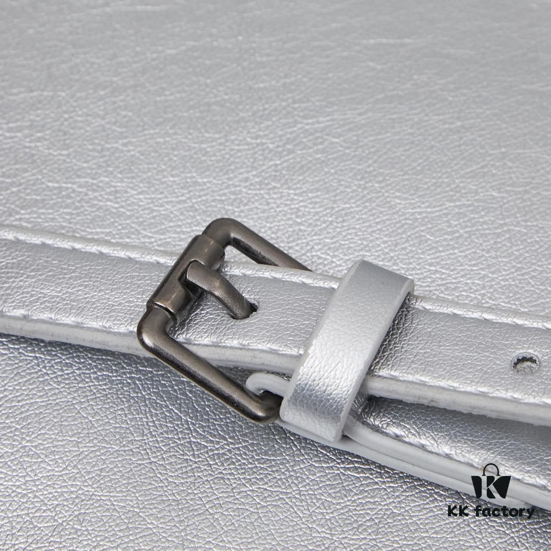 Large Silver Buckle Bag (With Box) Balenciaga Latest Long Handle Hourglass Tote