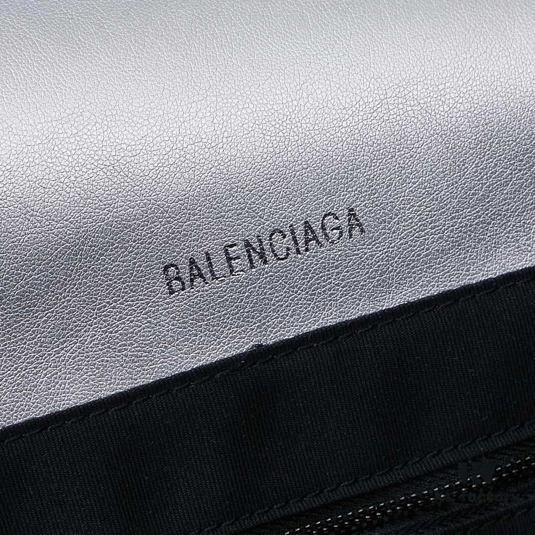 Large Silver Buckle Bag (With Box) Balenciaga Latest Long Handle Hourglass Tote