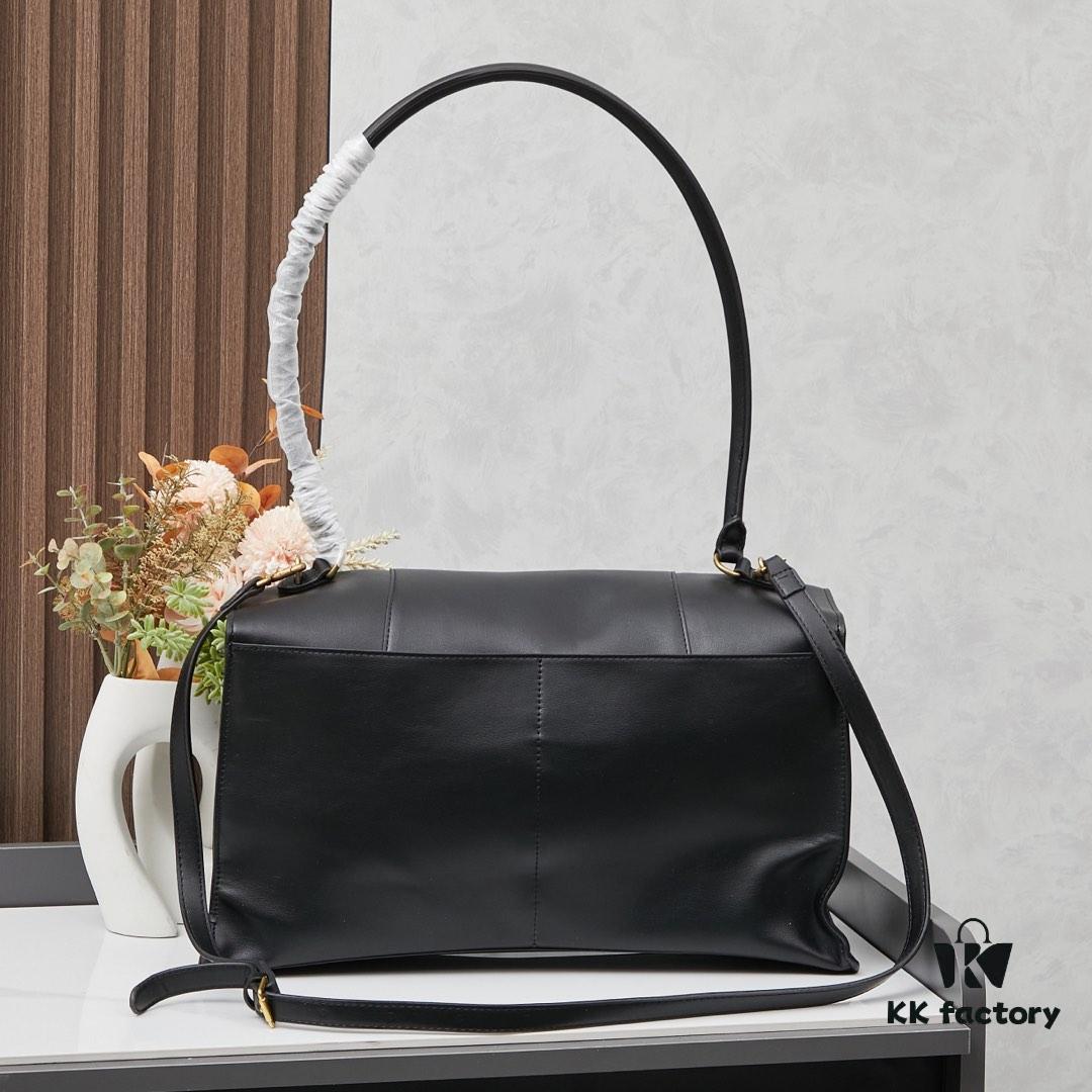 Large Gold Buckle Bag (with Box) Balenciaga Latest Long Handle Hourglass Tote