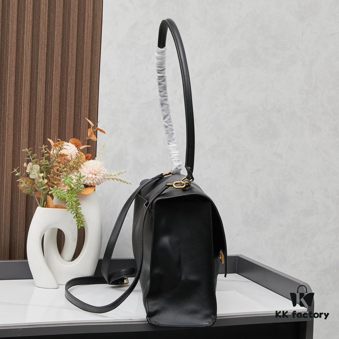 Large Gold Buckle Bag (with Box) Balenciaga Latest Long Handle Hourglass Tote