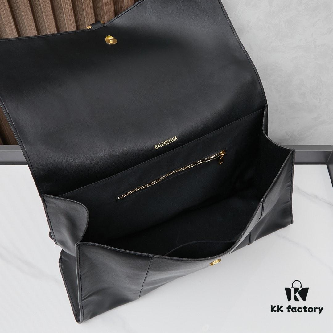 Large Gold Buckle Bag (with Box) Balenciaga Latest Long Handle Hourglass Tote