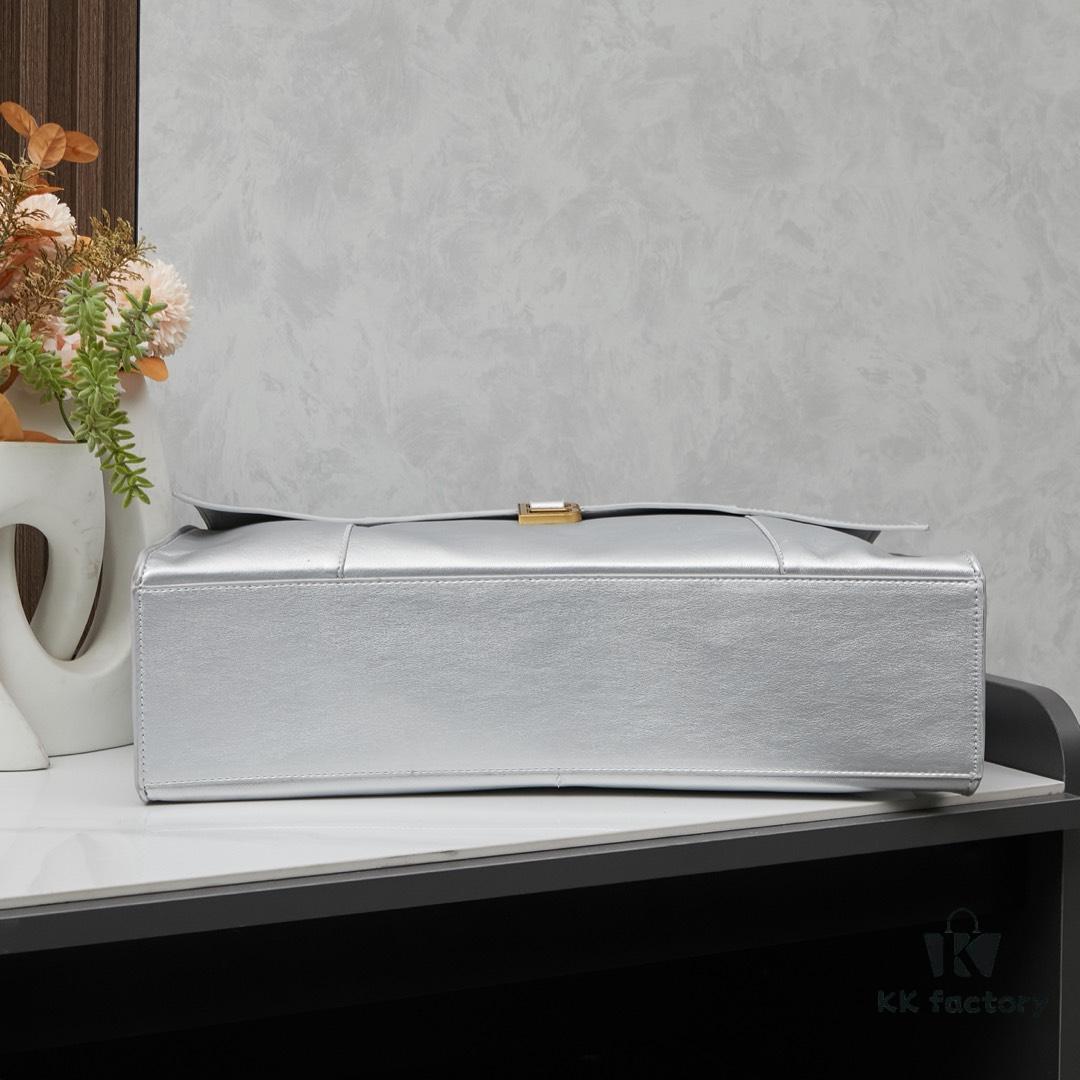 Large Gold Buckle Bag (With Box) Balenciaga Latest Long Handle Hourglass Tote