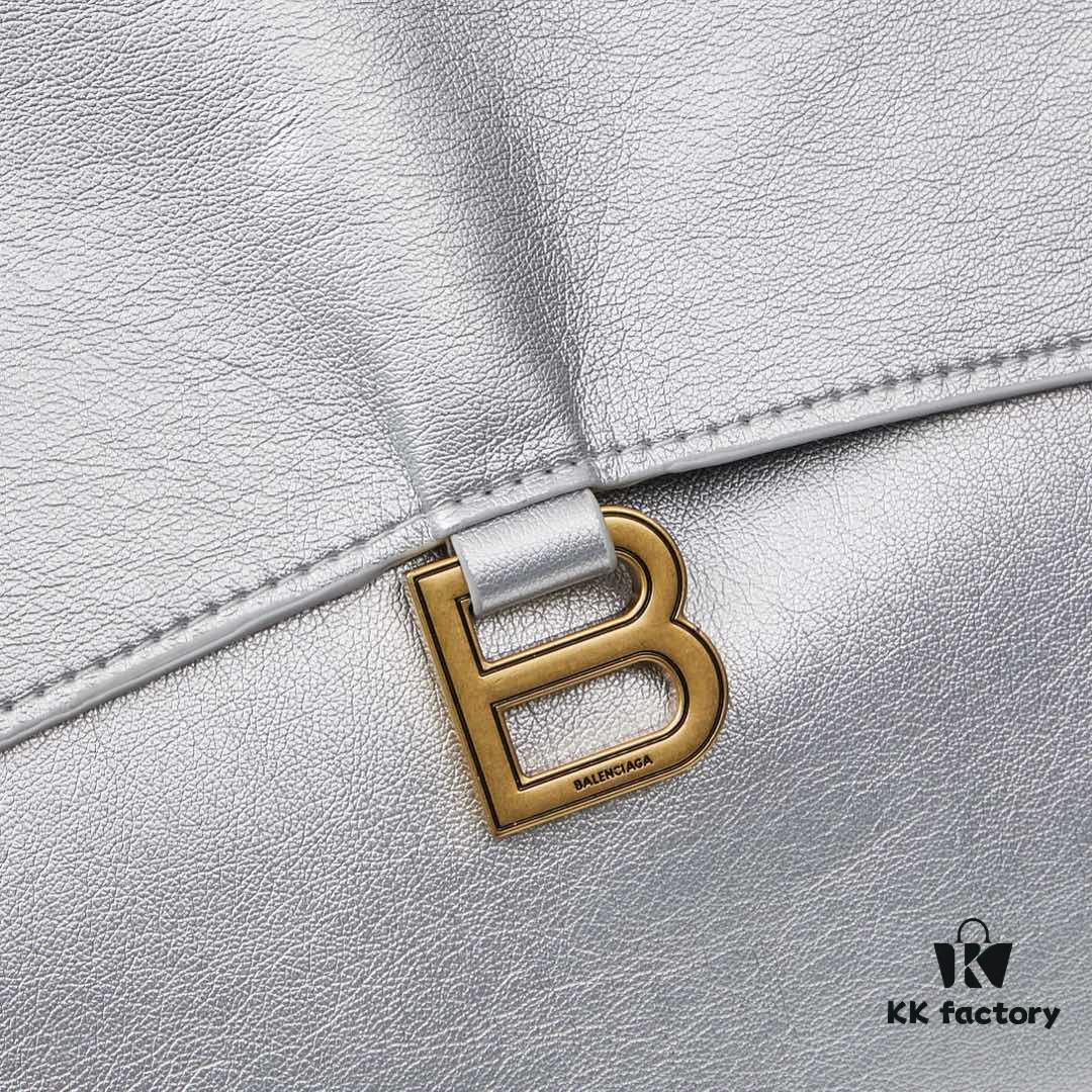 Large Gold Buckle Bag (With Box) Balenciaga Latest Long Handle Hourglass Tote