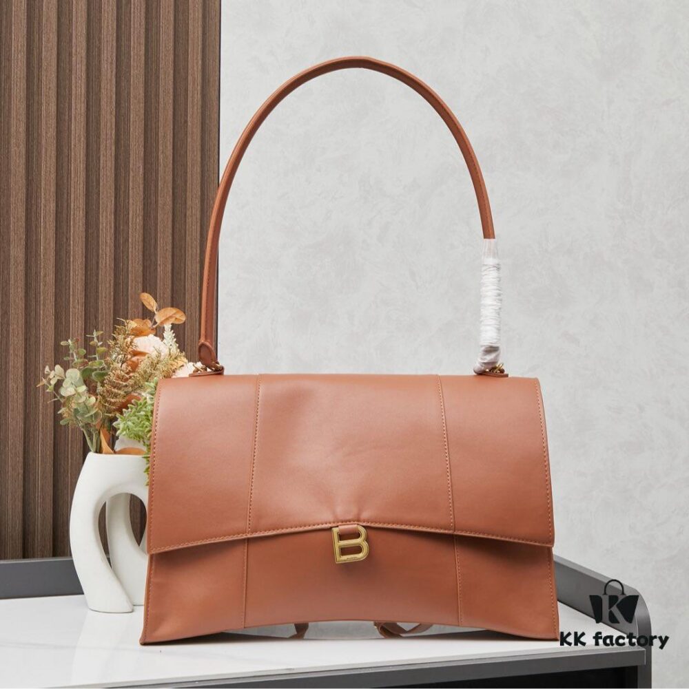 Large Gold Buckle Bag (with Box) Balenciaga Latest Long Handle Hourglass Tote