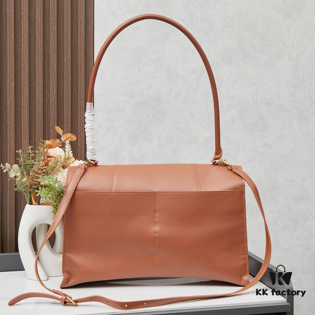 Large Gold Buckle Bag (with Box) Balenciaga Latest Long Handle Hourglass Tote