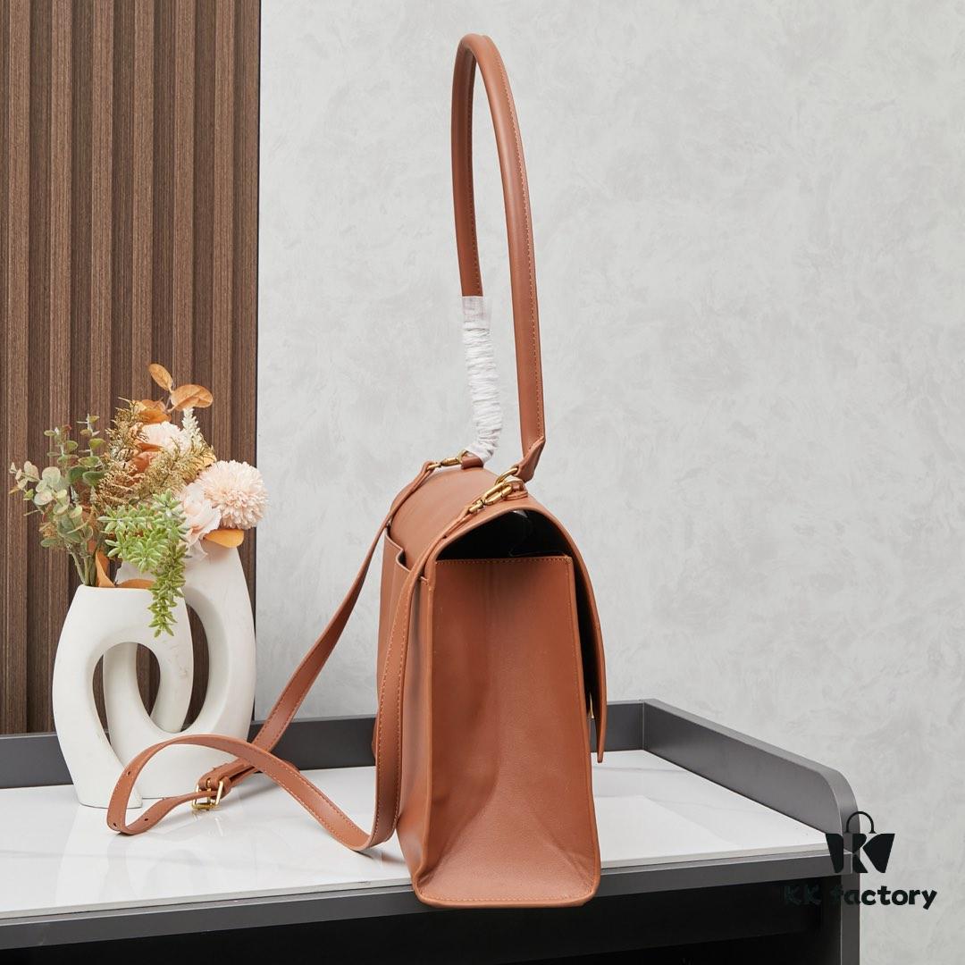 Large Gold Buckle Bag (with Box) Balenciaga Latest Long Handle Hourglass Tote