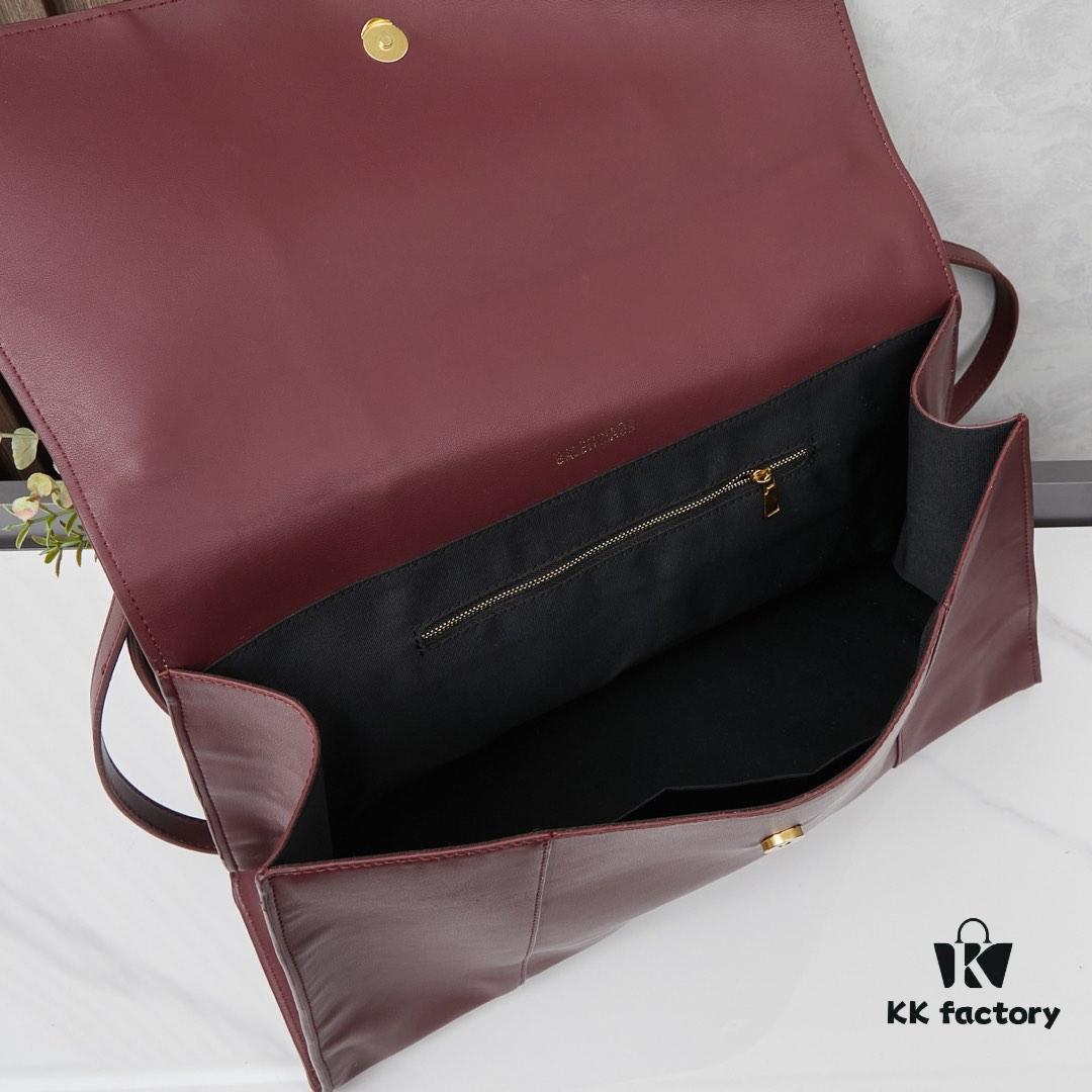 Large Gold-Plated Buckle Bag (With Box) Balenciaga Latest Long Handle Hourglass Tote