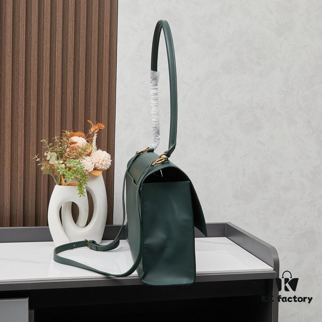 Large Golden Buckle (With Box) Balenciaga Latest Long Handle Hourglass Tote Bag