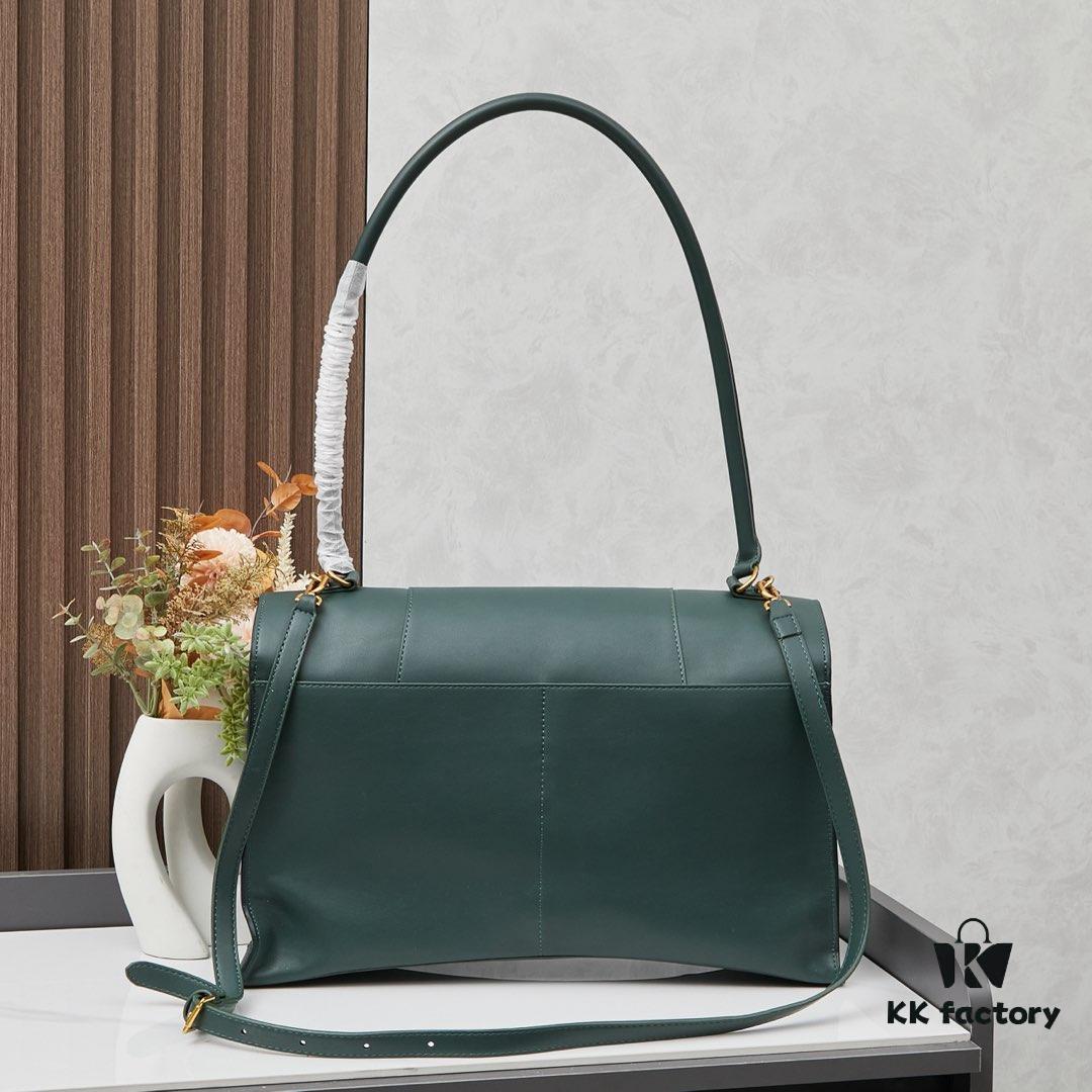 Large Golden Buckle (With Box) Balenciaga Latest Long Handle Hourglass Tote Bag