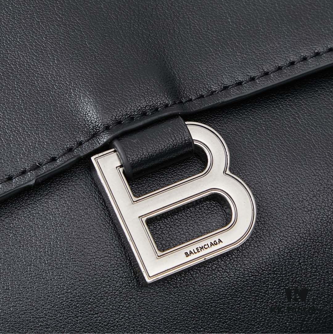 Medium Silver Buckle 💰 (With Box) Balenciaga Latest Long Handle Hourglass Bag