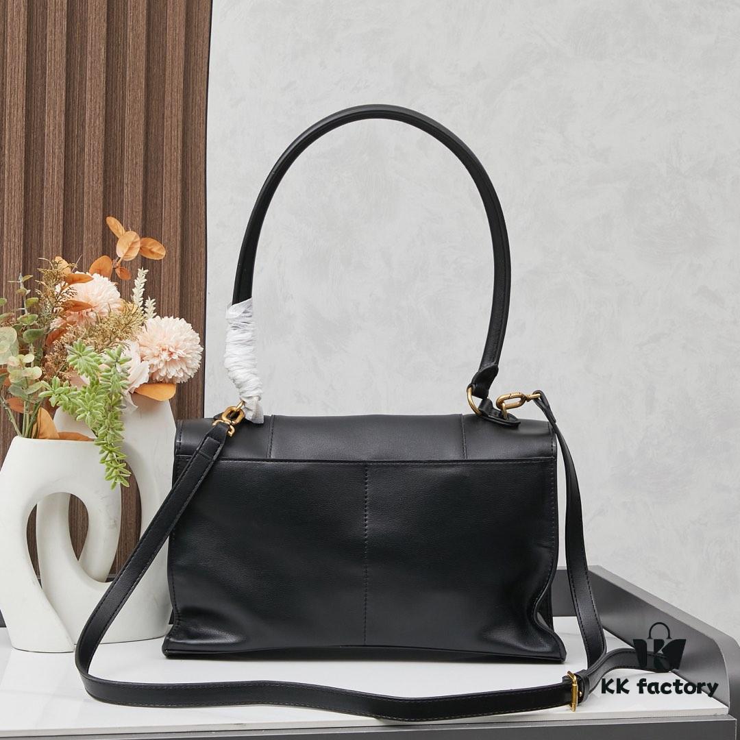 Medium Gold-Button Balenciaga Hourglass Tote Bag (with Box)