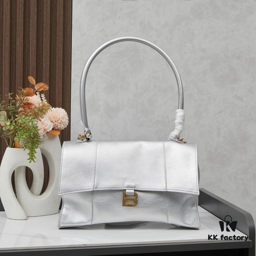 Medium Gold-Tone Buckle Balenciaga Hourglass Handbag (Includes Box)