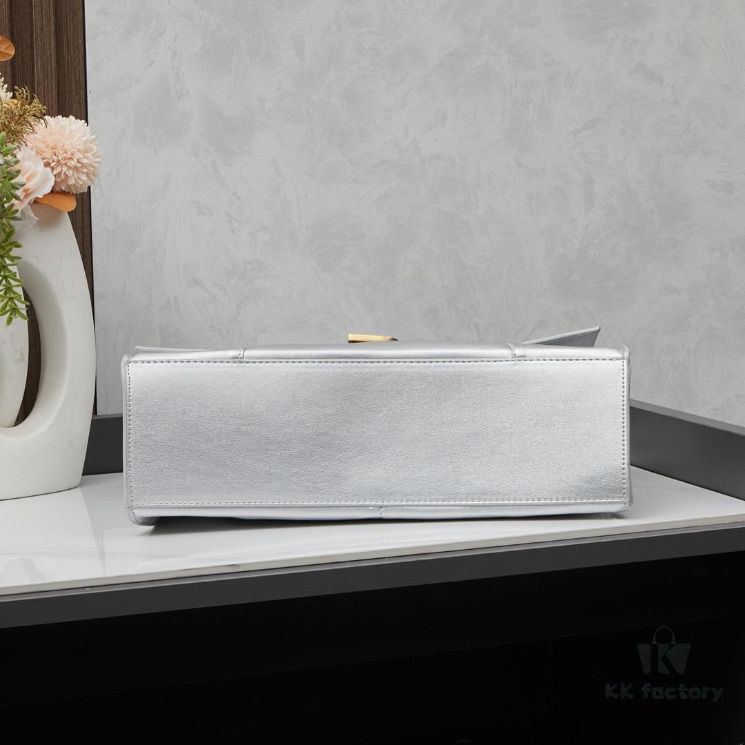 Medium Gold-Tone Buckle Balenciaga Hourglass Handbag (with Box)