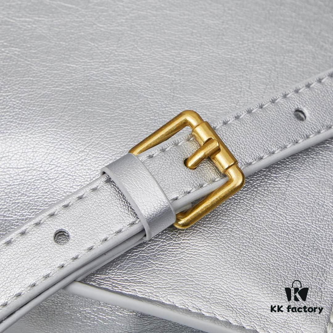 Medium Gold-Tone Buckle Balenciaga Hourglass Handbag (with Box)