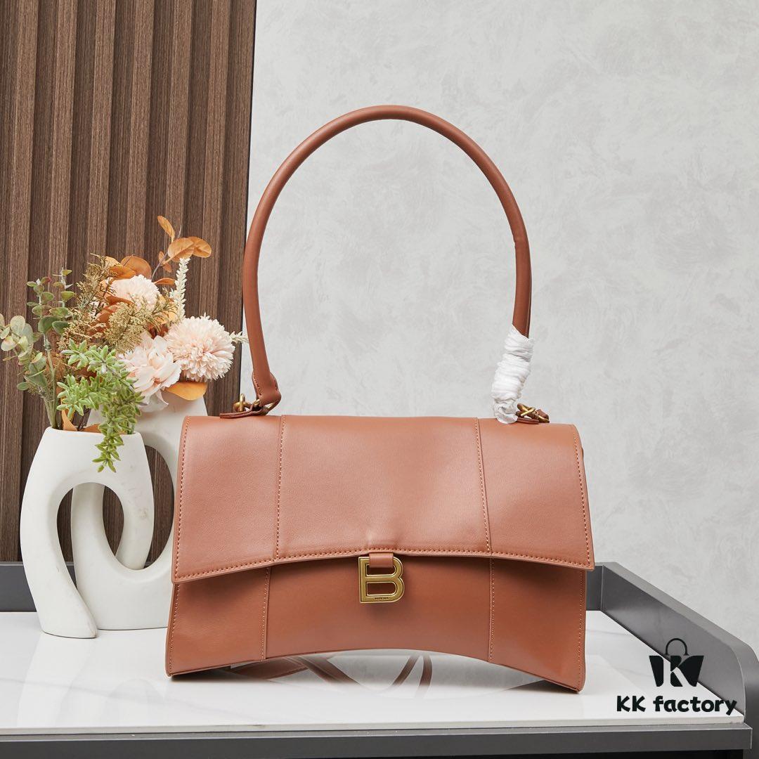 Medium Gold-Trim Balenciaga Hourglass Tote Bag with Box (Latest Collection)