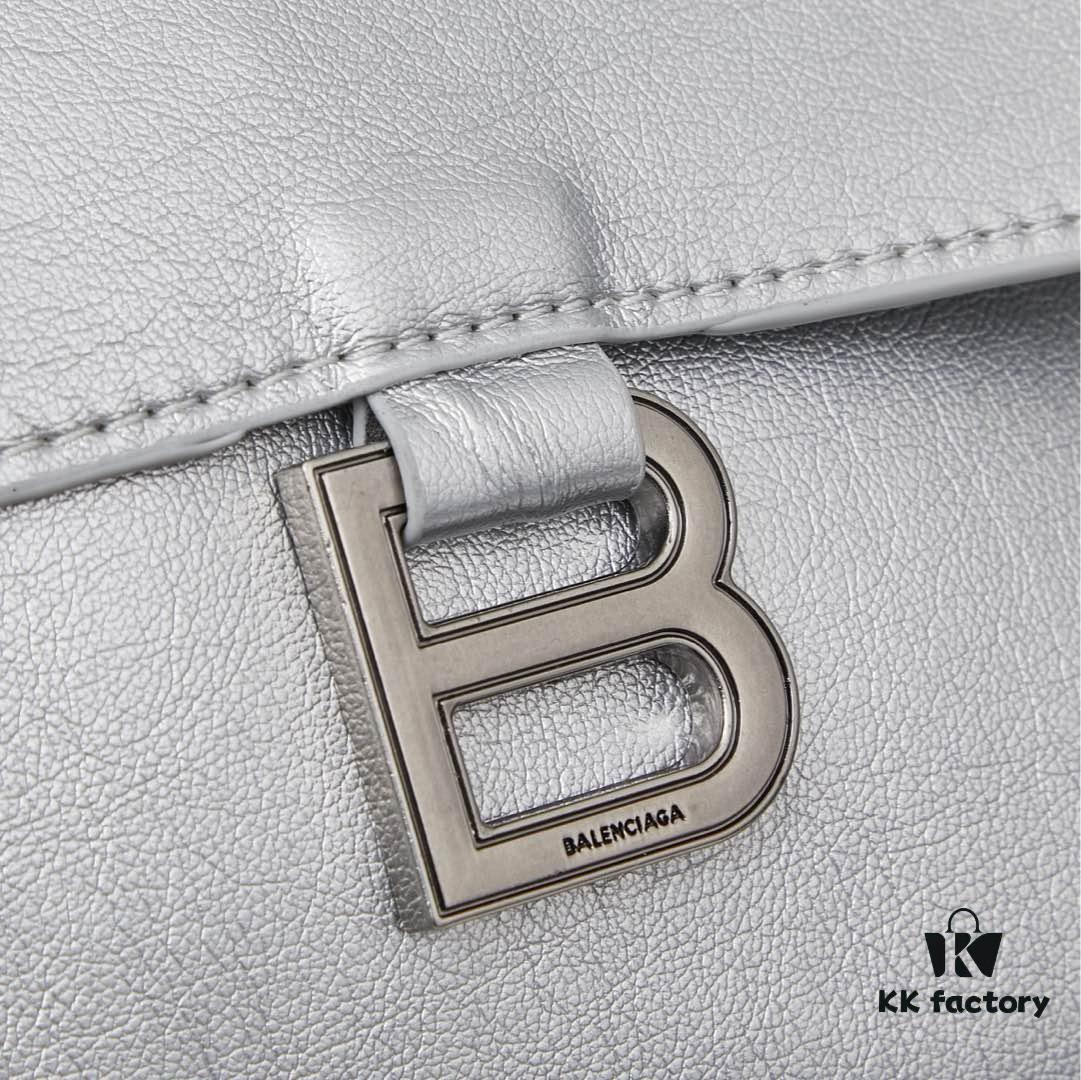 Small Silver Buckle (with Box) Balenciaga Latest Long Handle Hourglass Bag