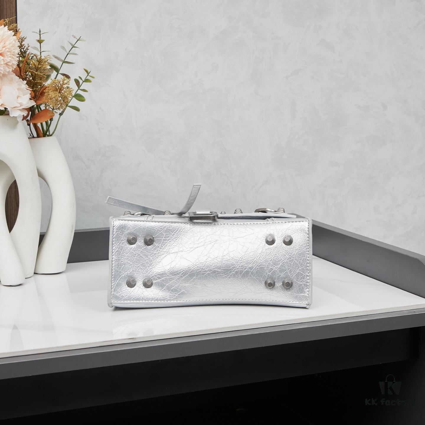 Small Balenciaga Hourglass Motorcycle Bag with Box ||| Balenciaga Hourglass x Le Cagole Collaboration