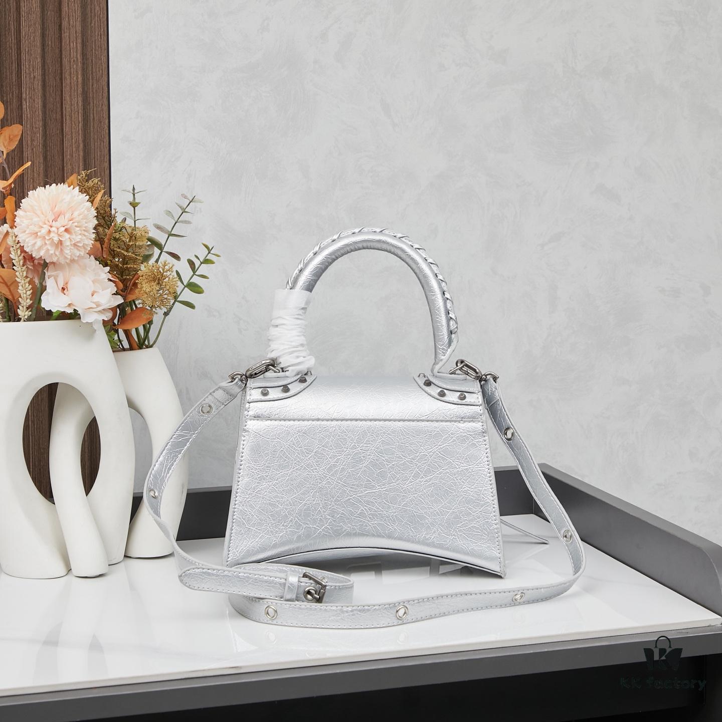 Small Balenciaga Hourglass Motorcycle Bag with Box ||| Balenciaga Hourglass x Le Cagole Collaboration