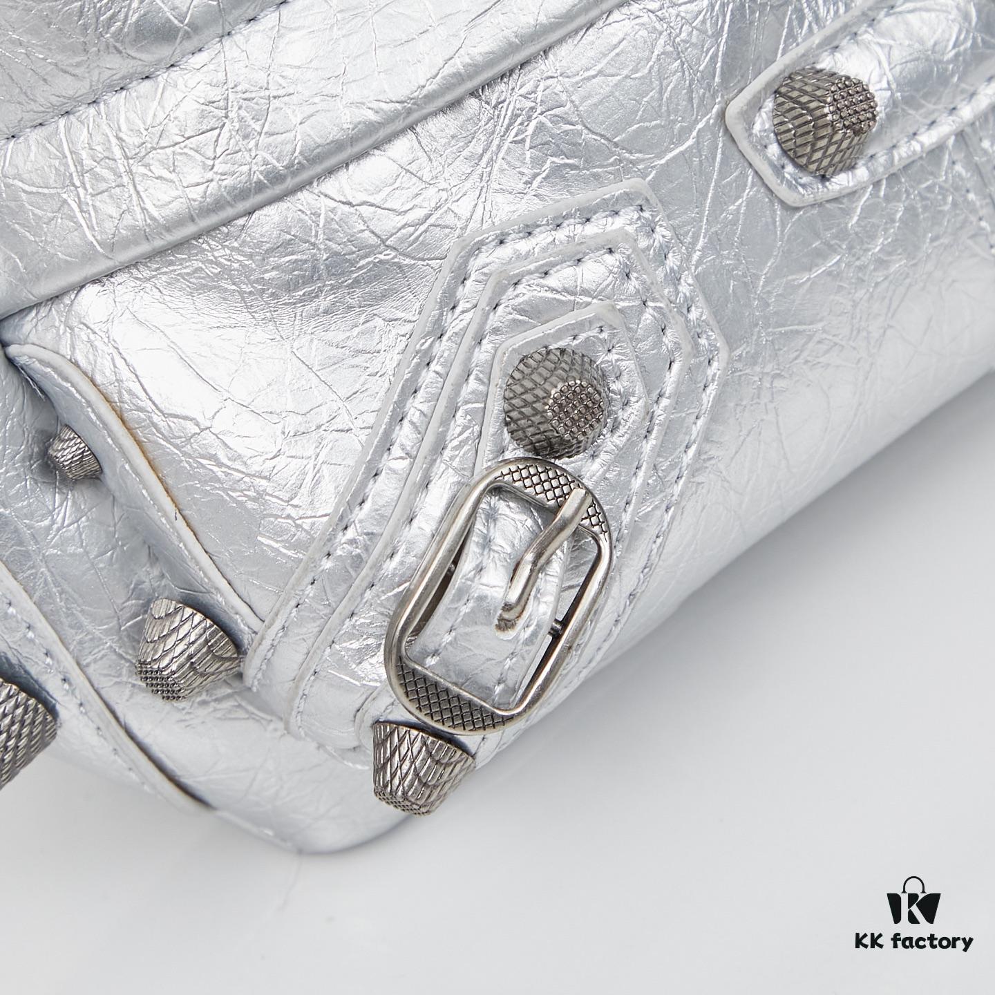 Balenciaga LE CAGOLE MEDIUM BLACK LAMB LEATHER WAIST BAG WITH BOX