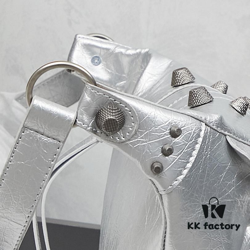 Balenciaga LE CAGOLE MEDIUM BLACK LAMB LEATHER WAIST BAG WITH BOX