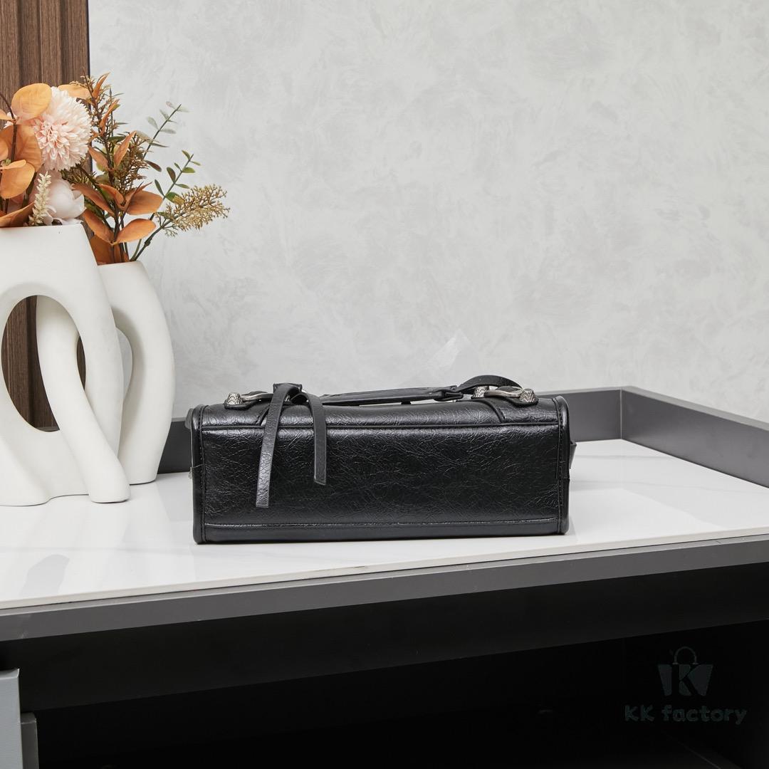 Small Silver Buckle Balenciaga Motorcycle Bag with Box - Gaint City Series