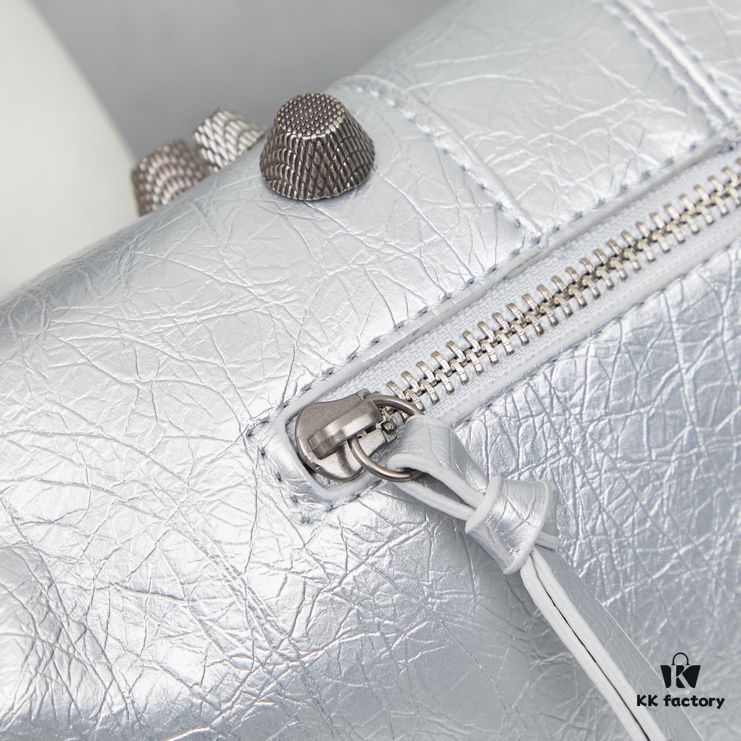 Balenciaga LE CAGOLE MEDIUM BLACK LAMB LEATHER WAIST BAG WITH BOX