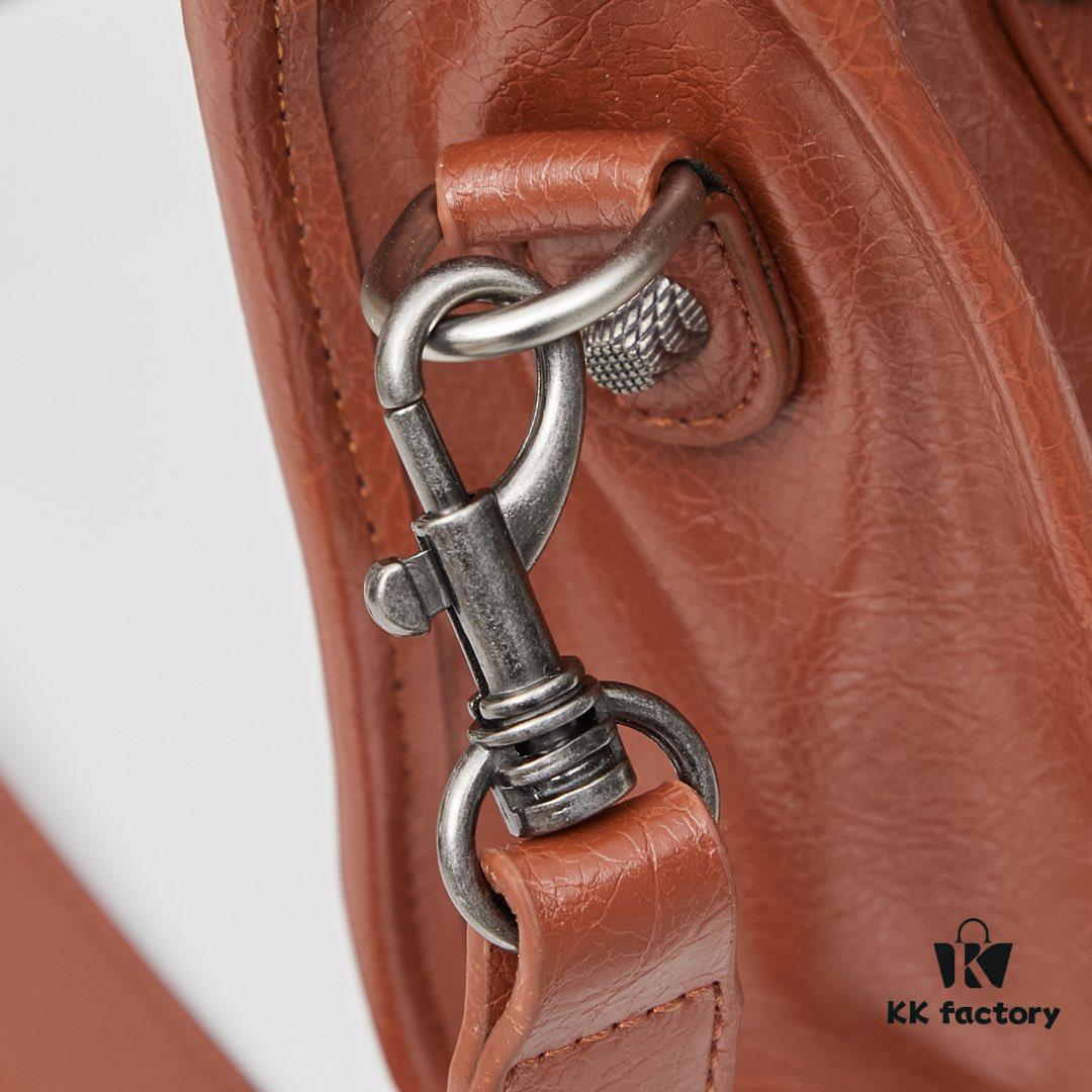 Small Silver Buckle Balenciaga Motorcycle Bag with Box