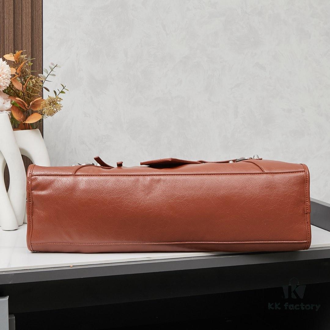 Large Silver Buckle Balenciaga Motorcycle Bag with Box