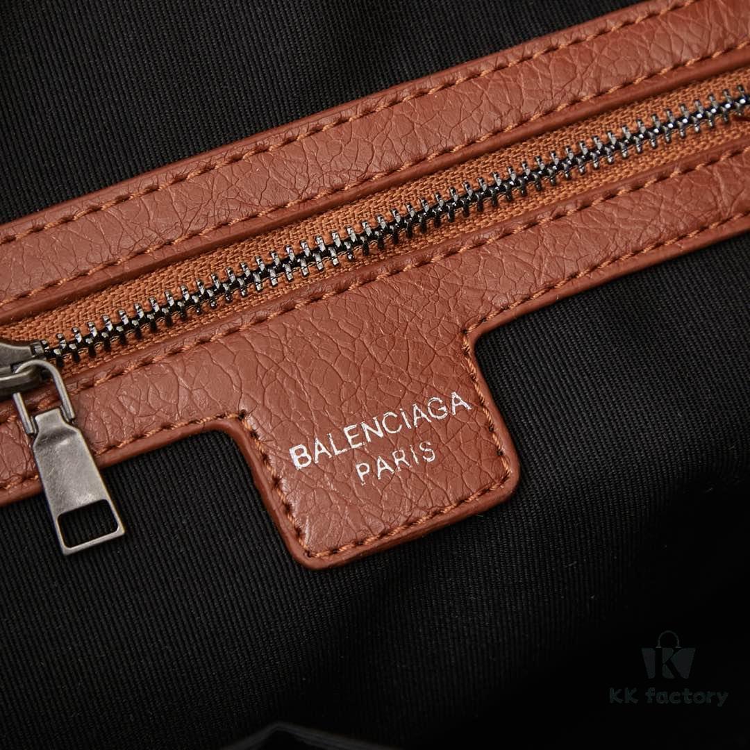 Large Silver Buckle Balenciaga Motorcycle Bag with Box