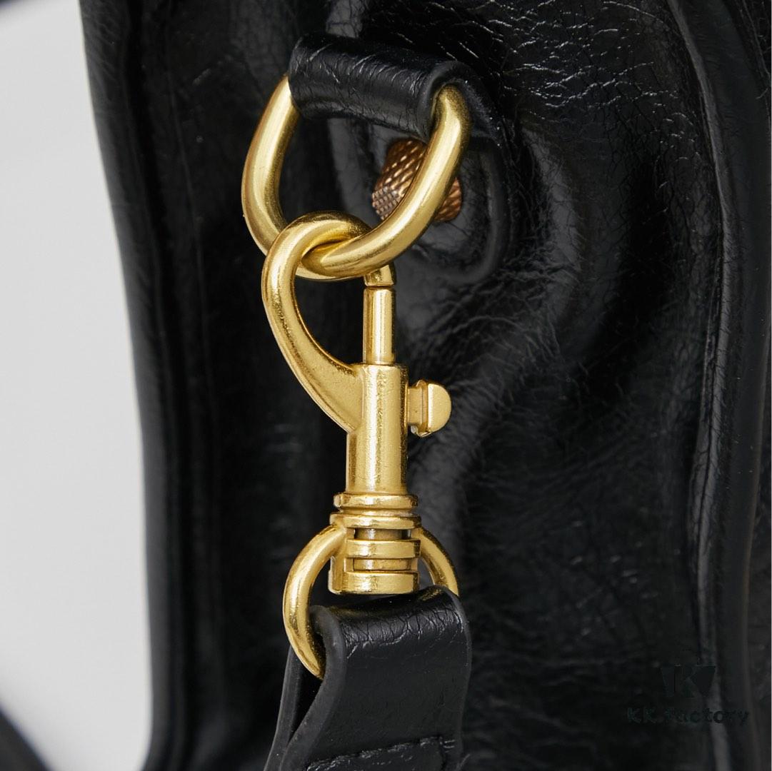 Balenciaga Motorcycle Bag in Medium Size with Gold Buckle, Includes Box