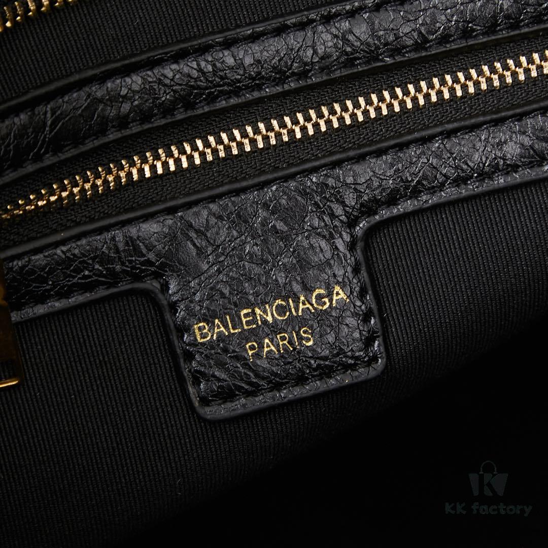 Balenciaga Motorcycle Bag in Medium Size with Gold Buckle, Includes Box