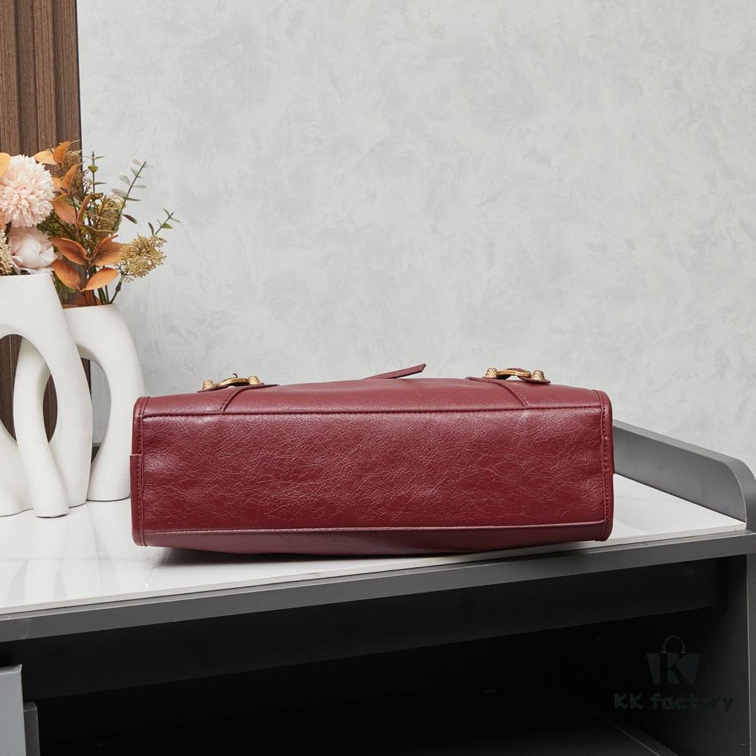 Balenciaga Motorcycle Bag in Medium Size with Gold Buckle and Box