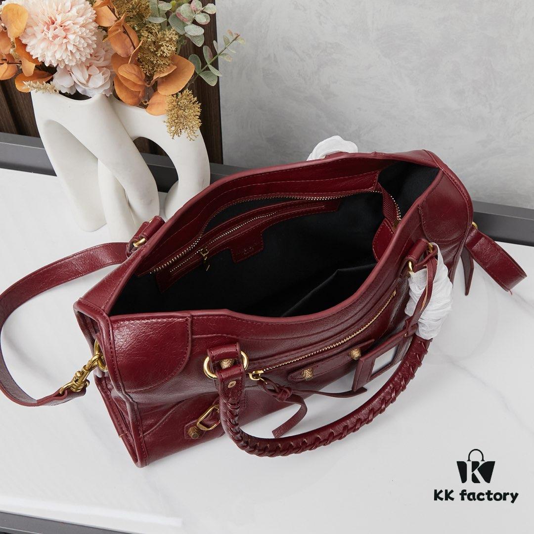 Balenciaga Motorcycle Bag in Medium Size with Gold Buckle and Box