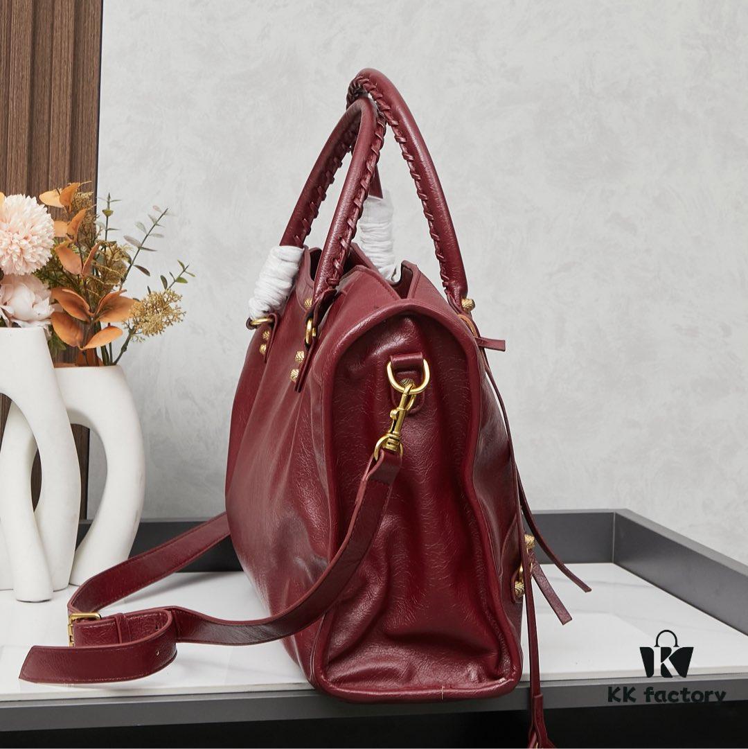 Large Gaint City Bag with Gold Buckle 💰 Including Box Balenciaga Motorcycle Bag