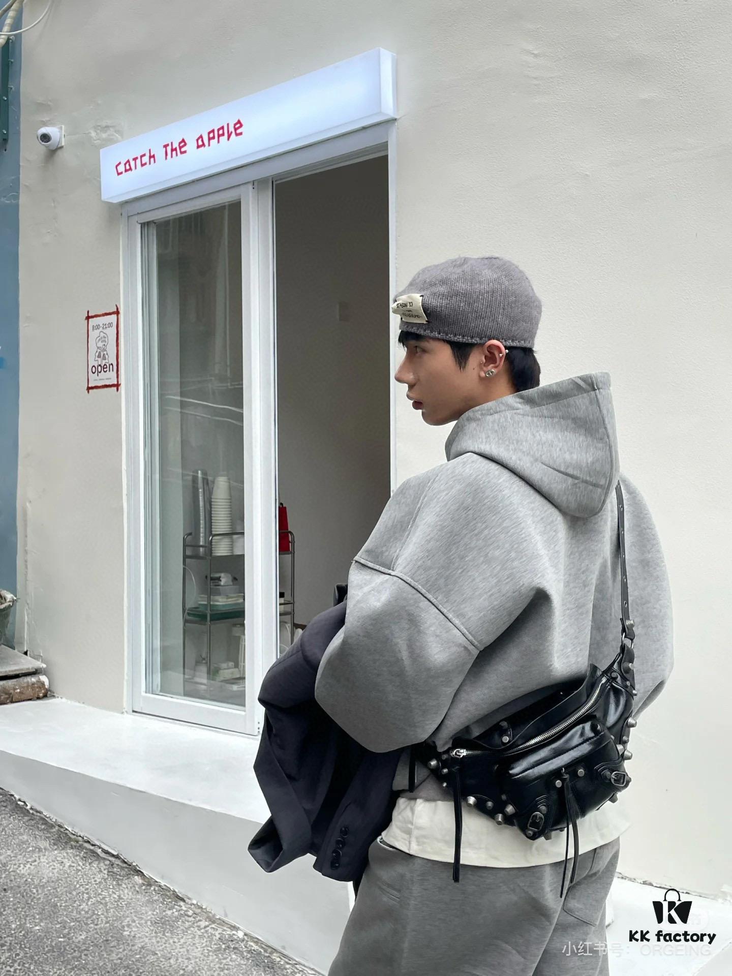 Balenciaga LE CAGOLE MEDIUM BUM BAG IN BLACK TEXTURED LAMB LEATHER