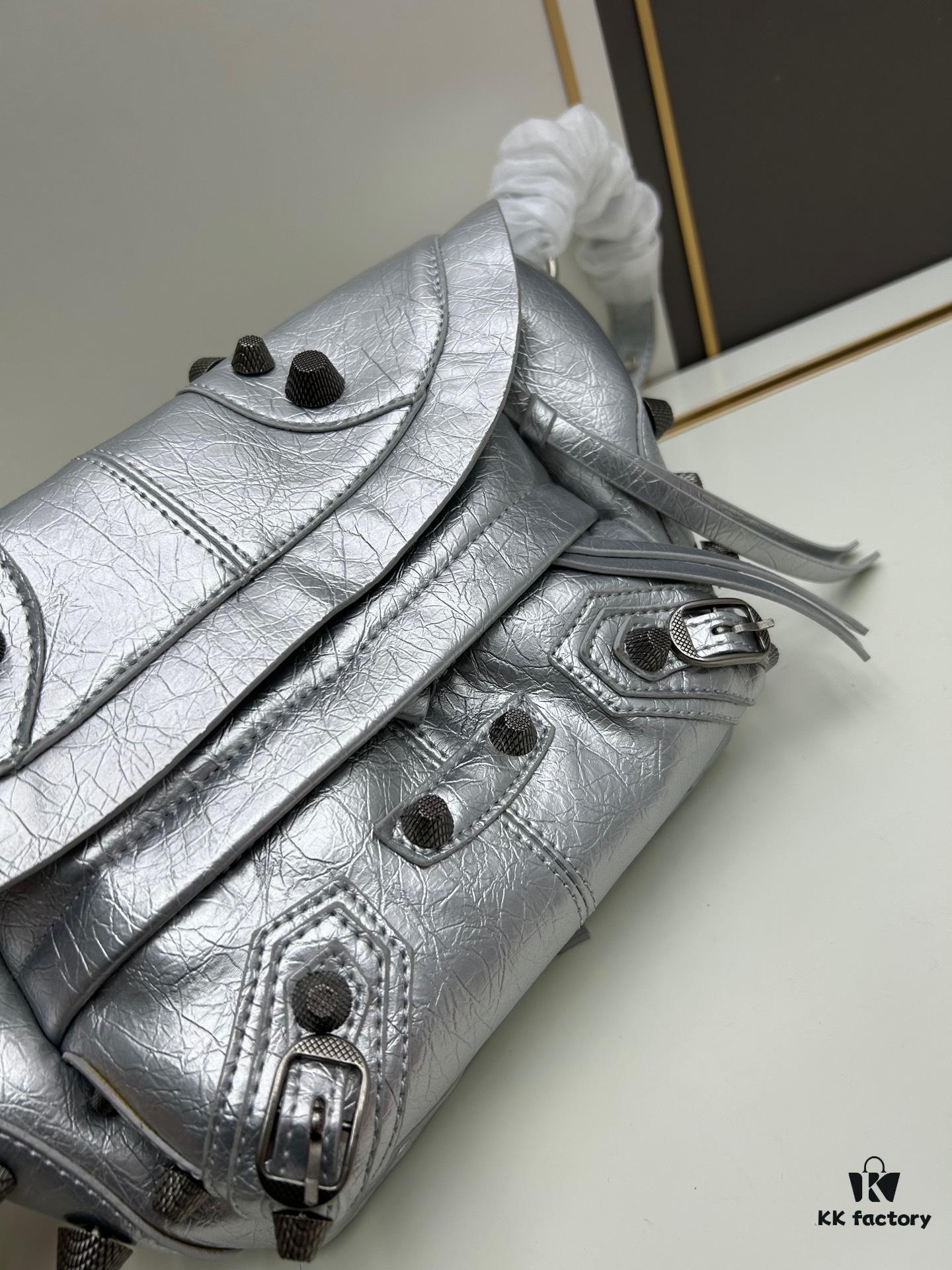 Balenciaga LE CAGOLE MEDIUM BLACK GOAT LEATHER WAIST BAG WITH BOX