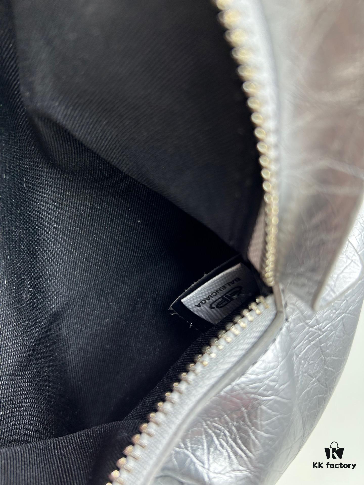 Balenciaga LE CAGOLE MEDIUM BLACK GOAT LEATHER WAIST BAG WITH BOX