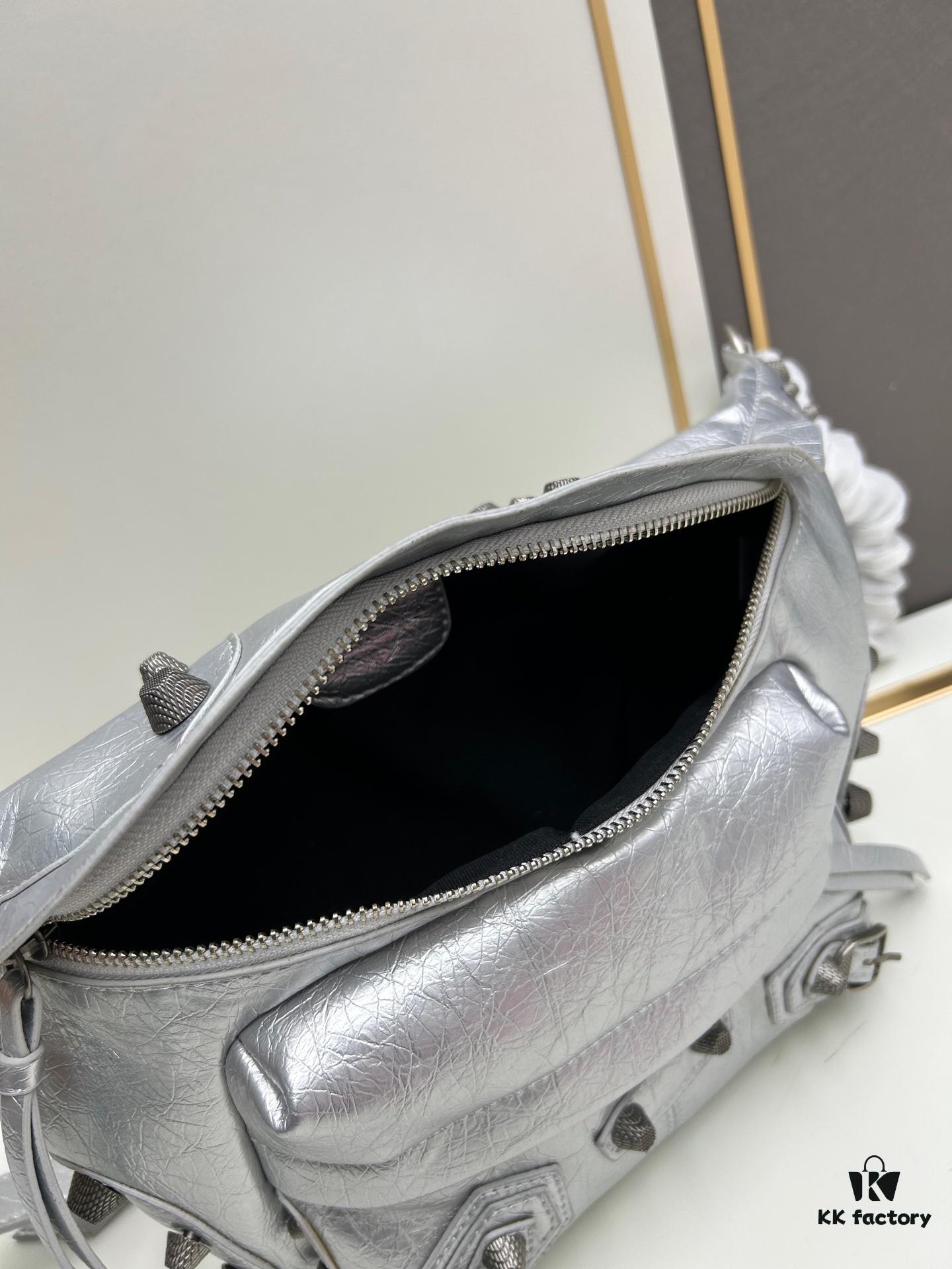 Balenciaga LE CAGOLE MEDIUM BLACK GOAT LEATHER WAIST BAG WITH BOX