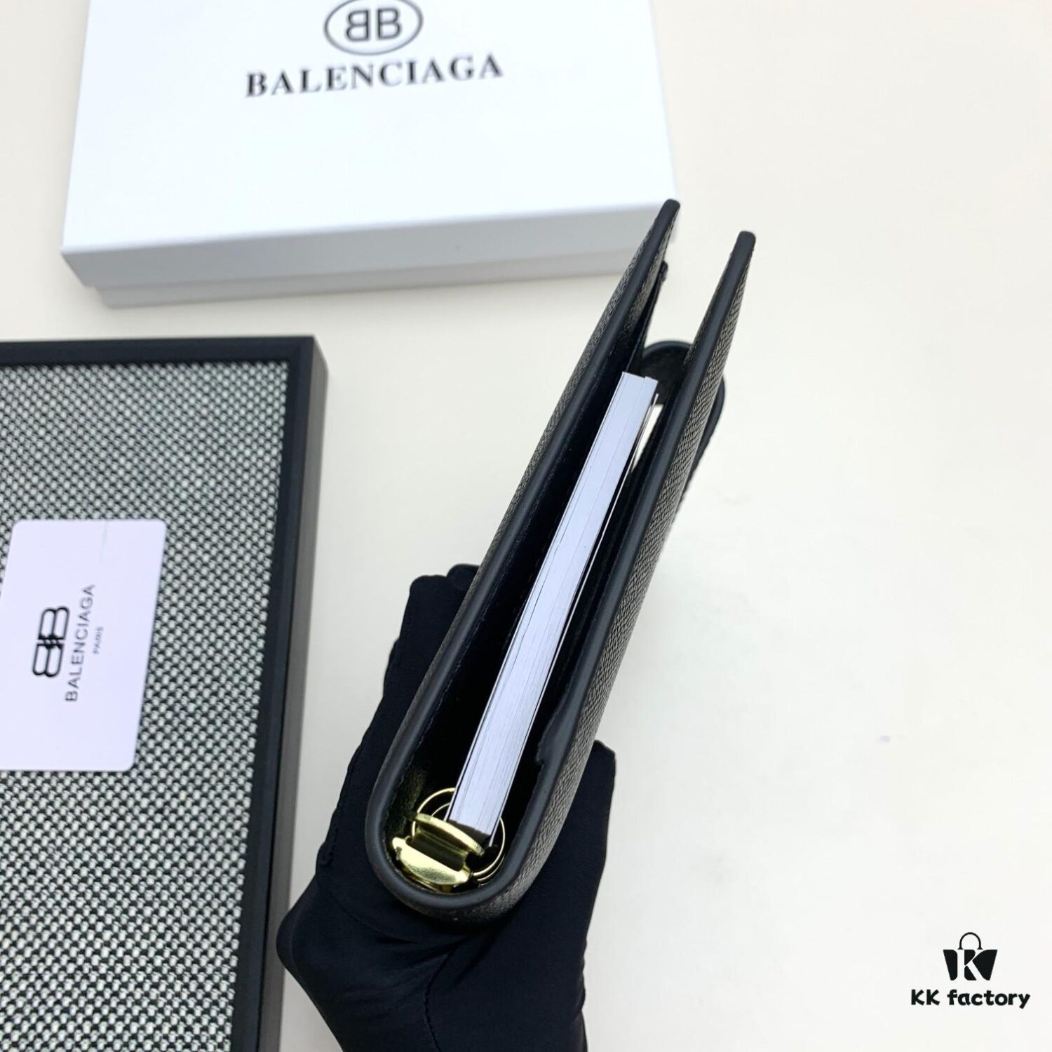 BALENCIAGA Notepad Notebook - Retail Exclusive, Smooth Premium Material, Impeccable Craftsmanship, Interior Card Slots and Dividers, Size 15x19x4cm
