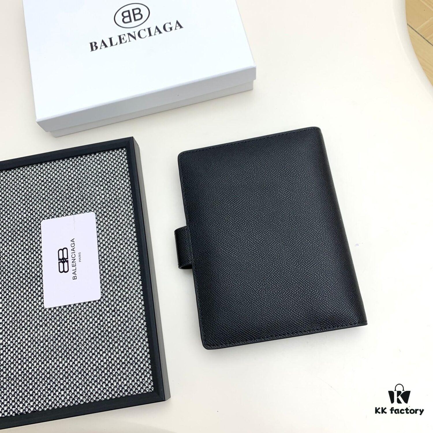 BALENCIAGA Notepad Notebook - Retail Exclusive, Smooth Premium Material, Impeccable Craftsmanship, Interior Card Slots and Dividers, Size 15x19x4cm